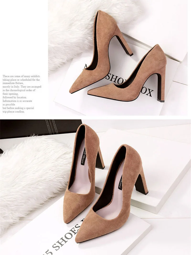 2020 Fahsion Thick Heel Pointed Toe Women Pumps High Heels Shoes Female Sexy Party Shoes Office Leisure Ladies Shoes VT707 (11)