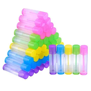 

100pcs 5g Lip Balm Lipstick Empty Container Clear Tubes With Twist Bottom And Top Cap Refillable Bottles Supplies A35