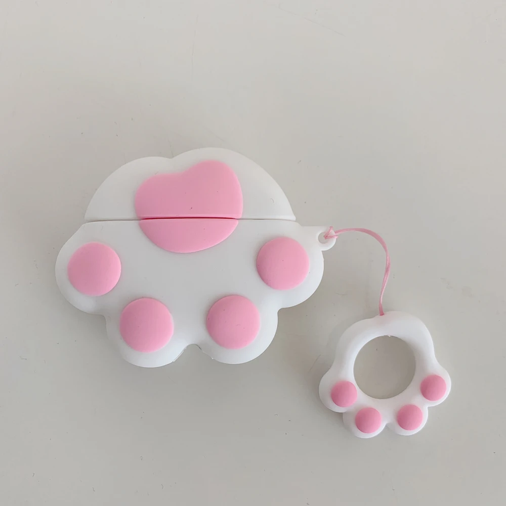 Чехол для наушников с кошачьей лапой для Airpods, милый силиконовый защитный чехол для bluetooth-наушников-1, 2, 3 поколения - Цвет: 01