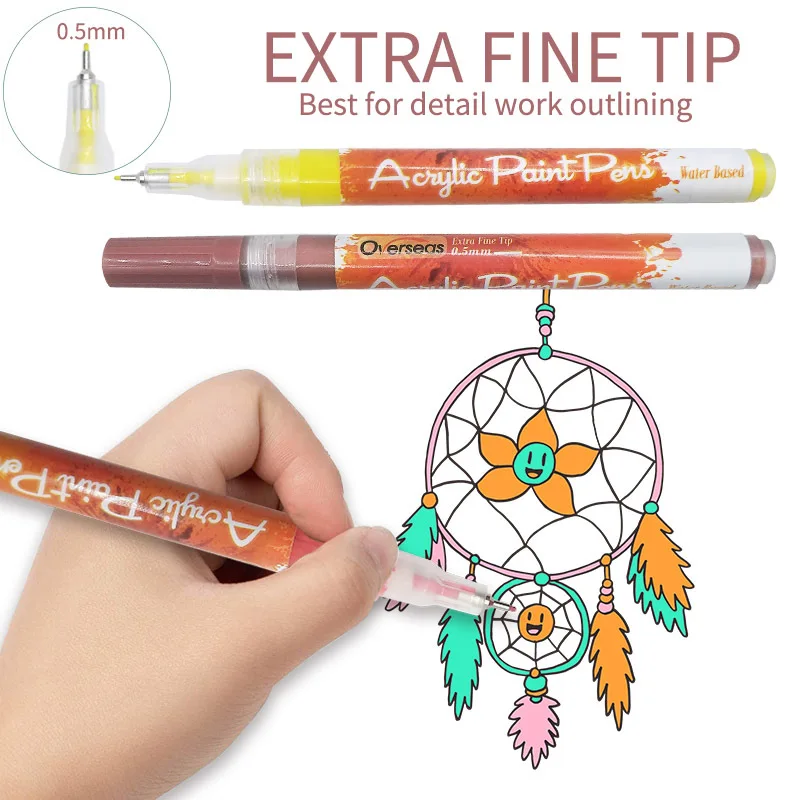 Extra Fine Tip Acrylic Paint Pens  Acrylic Marker Set Paint Markers -  12/24colors - Aliexpress