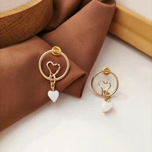 Simples geométrica circular oco brincos brincos de orelha pequeno e puro e fresco temperamento brincos feminino amor jóias presentes