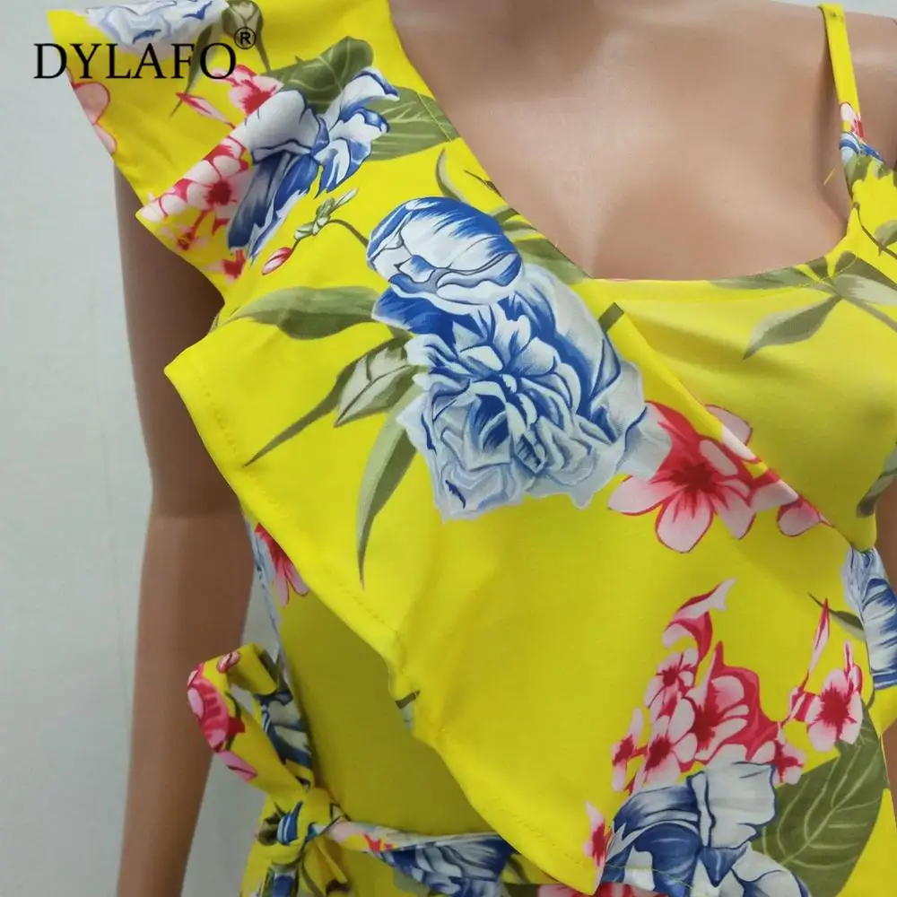 Hot Sale 2019 Flower Halter Women Jumpsuit Sexy Bodysuit Boho Print V Neek Backless Summmer Style Streeetwear Casual Rompers
