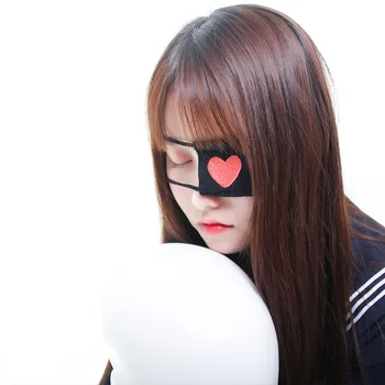 

Monocular Mask Female Embroidery Japanese Anime Cosplay Stage Performance Halloween Party High Quality Heart-shaped Pattern Mask
