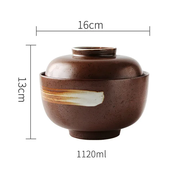 Японская керамическая термостойкая Паровая чаша, Паровая яичная суповая чаша с крышкой, Бытовая Посуда - Цвет: 6.5 Inch Bowl