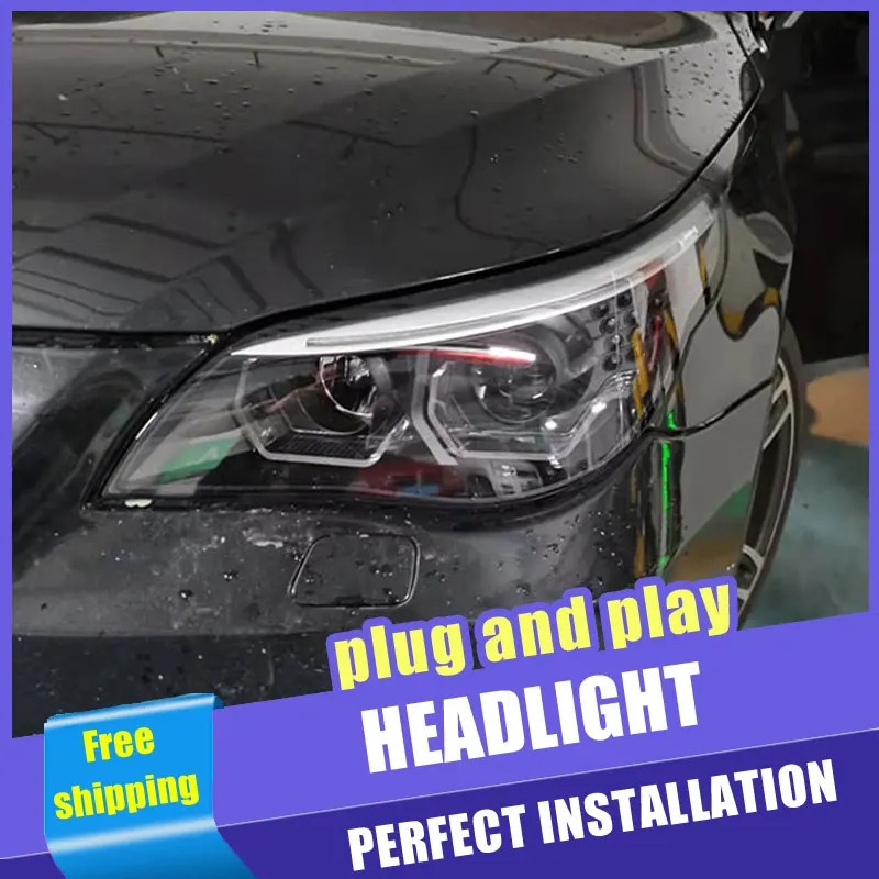  2PCS Car Style LED headlights for BMW 5 series e60 03-10 for e60 head lamp LED DRL Lens Double Beam - 4000251533031