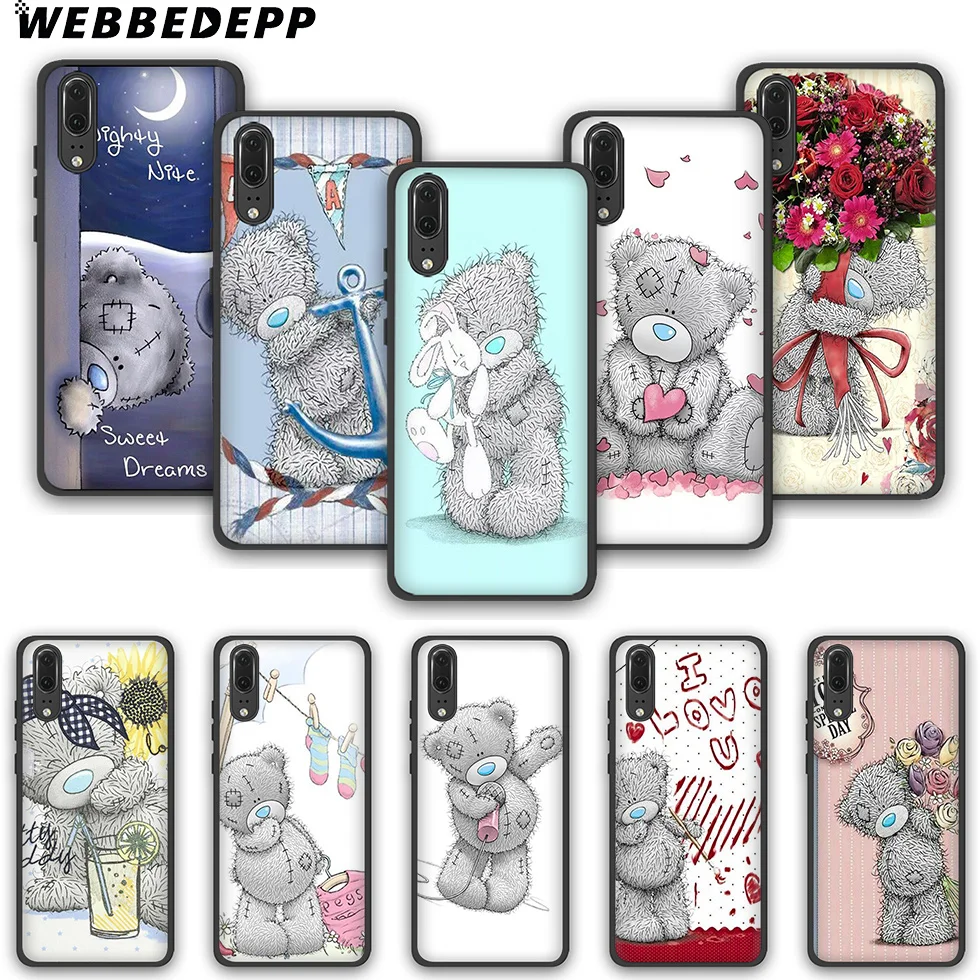WEBBEDEPP Tatty Teddy Cute Bear Soft TPU Silicone for Huawei P8 P9 P10 P20 P30 Y5 Y6 Y7 Y9 P Smart 2018/2019 |