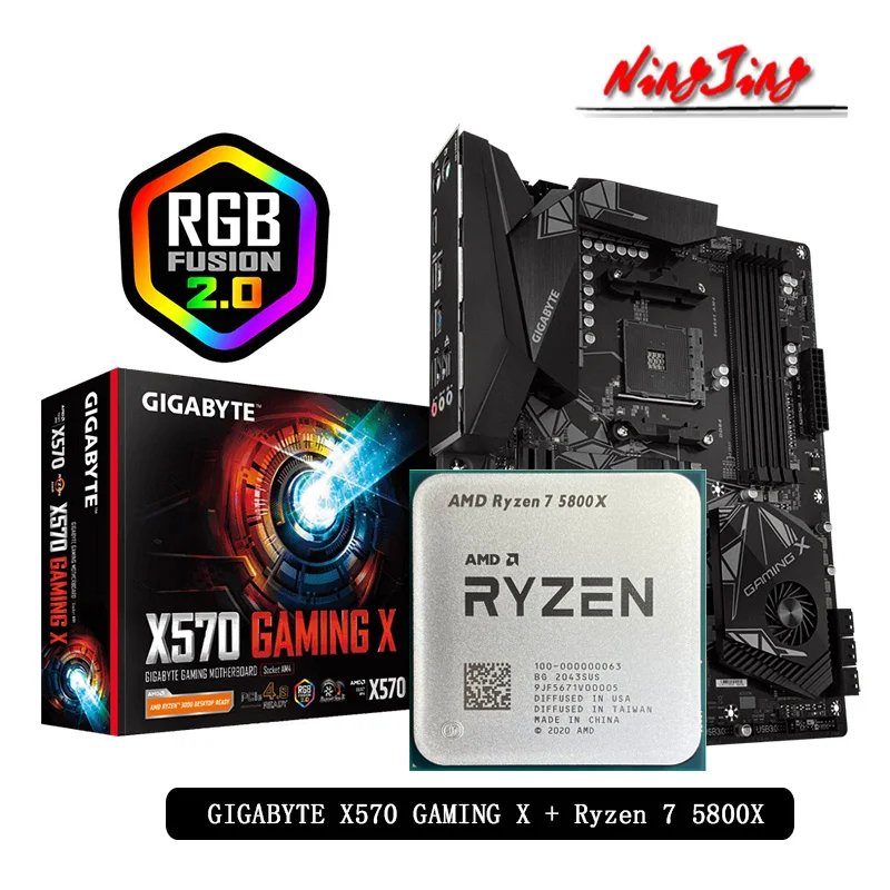 AMD Ryzen 7 5800X R7 CPU + Gigabyte X570 GAMING X материнская плата Socket AM4 все новые но без кулера |