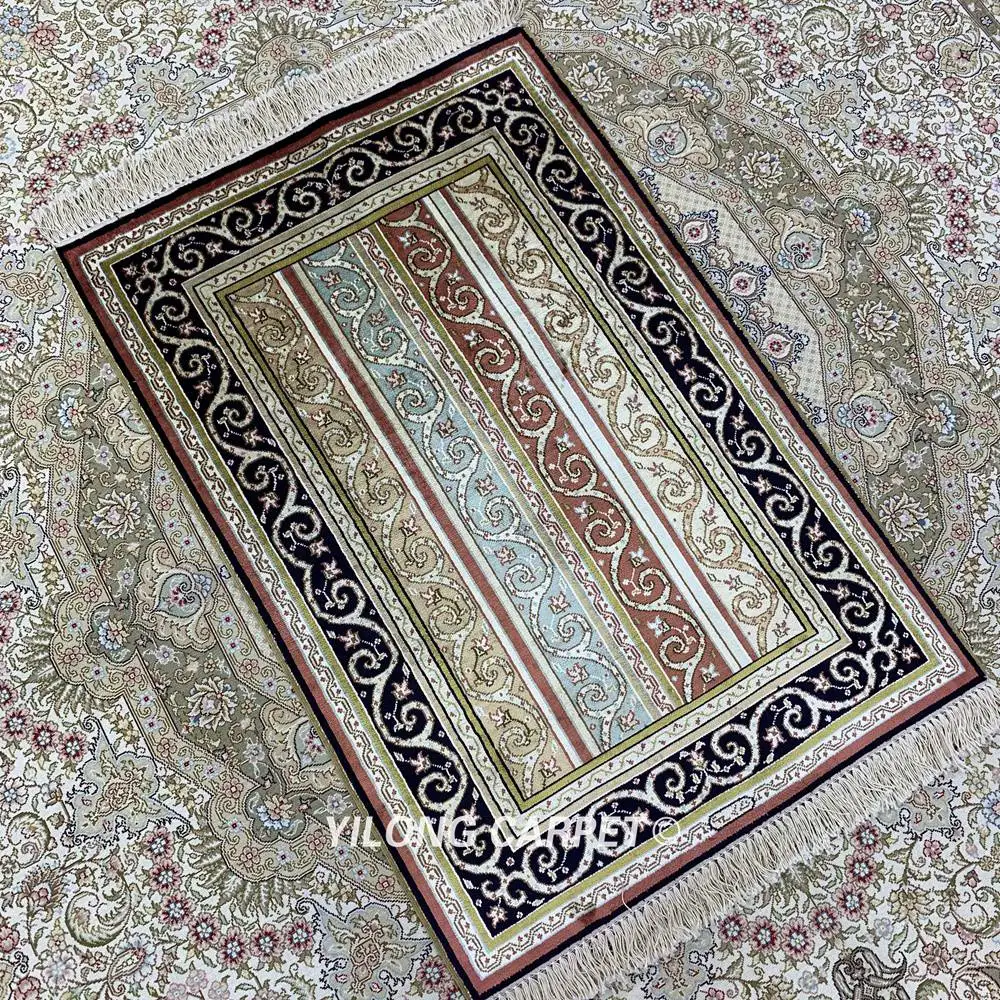 Yilong 2'x3' ручной персидский ковер турецкий Классический Цветочный шелковый ковер(HF086B