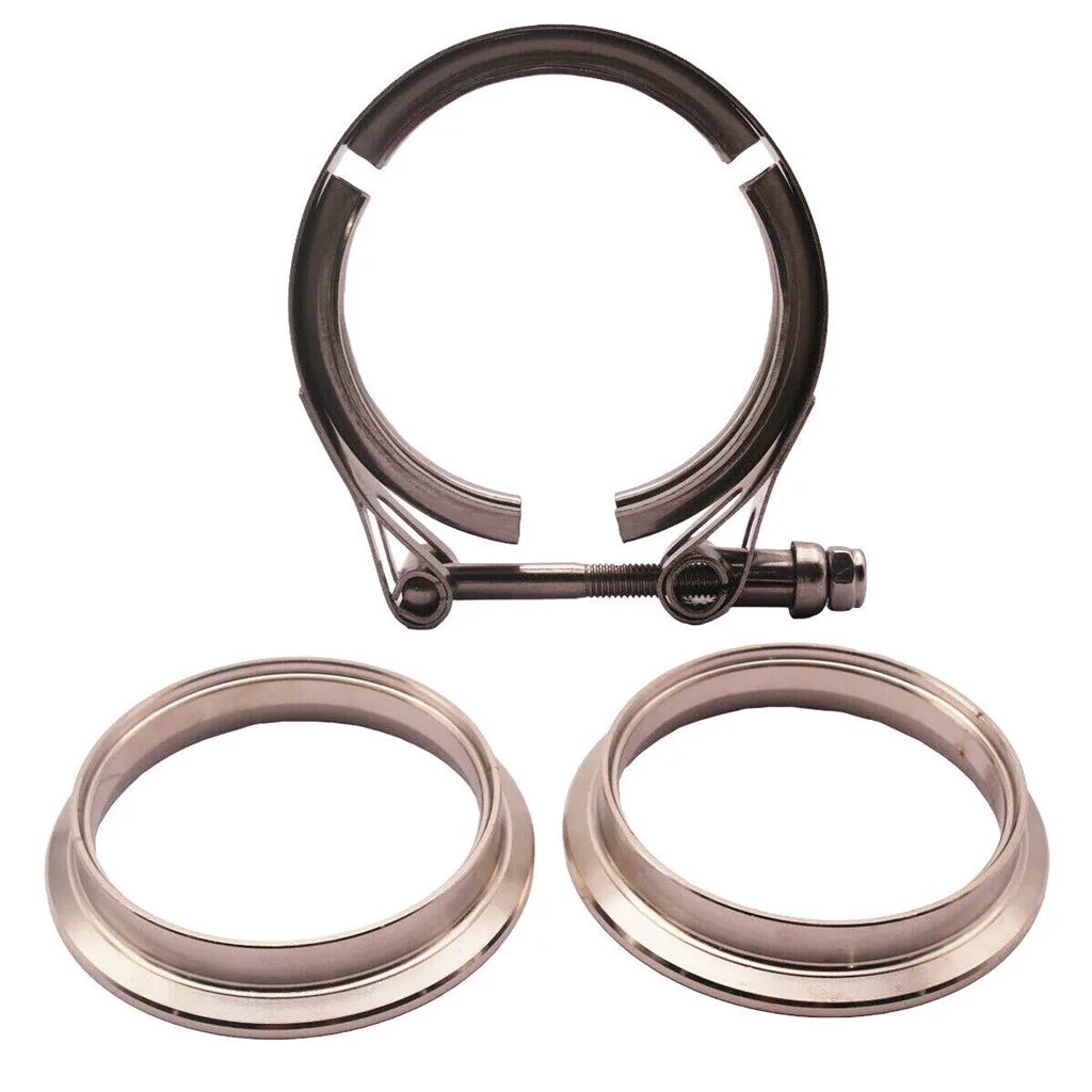 2 Inch V Band Clamp with 304 Stainless Steel Flanges - for Turbo, Downpipes, Exhaust System Pipes, Down Pipe