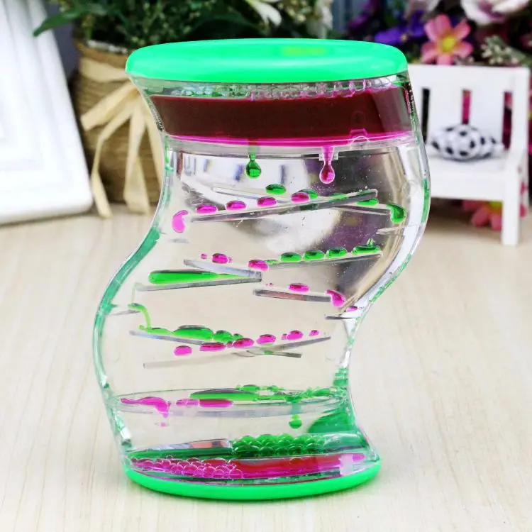 Valentine's Day Double Hourglass Liquid Timer oil dripping Visual Timer Oil Liquid Motion Hourglass Floating Desk Decoration 5