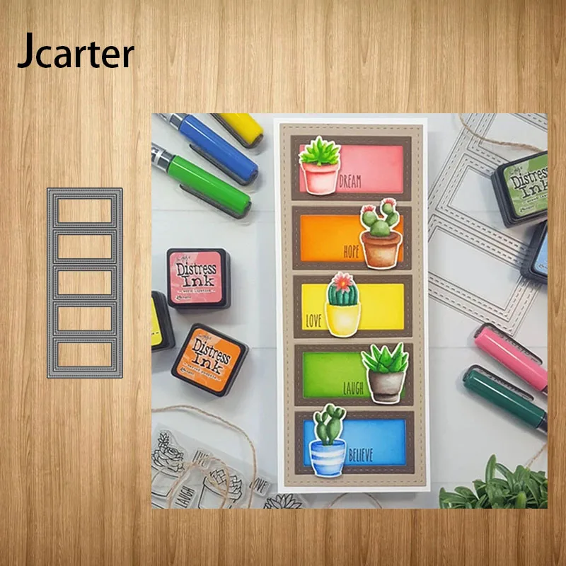 

New Design Grid Rectangle Frame Metal Cutting Dies Craft Stencil Diy Scrapbook Handmade Make Shape Album Decoration Mold Model