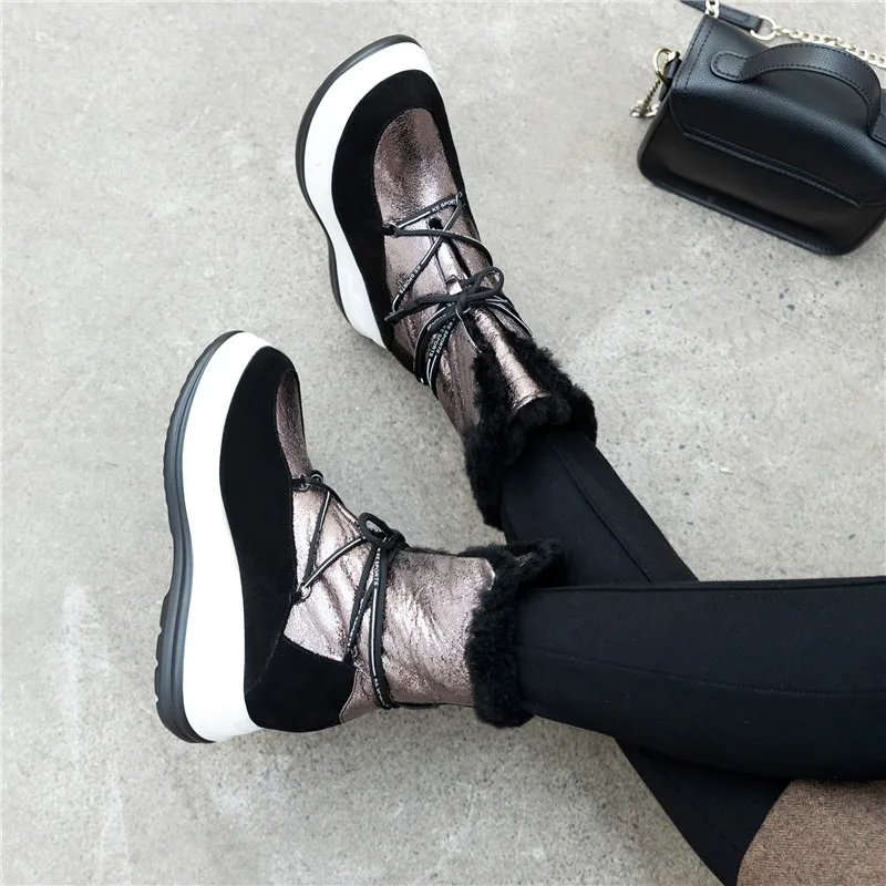 MORAZORA/ г., зимние теплые модные женские ботинки на шнуровке Дамская обувь на плоской платформе с круглым носком удобные ботильоны