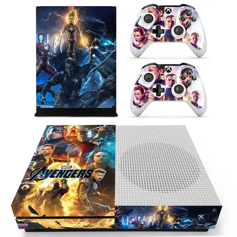 Мстители: наклейки для игр s для Xbox One S кожа Виниловая наклейка Pegatina для Xbox one тонкая консоль и два контроллера шкуры
