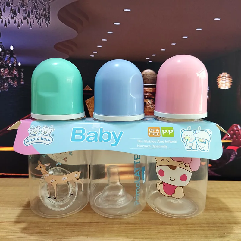 Water Bottle Milk Bottle Feeding Bottle 3pcs 120mL Newborn Baby Boy Girl Standard Caliber PP Small Juice Feeding Bottle Drinking Water Breast-like Feeling