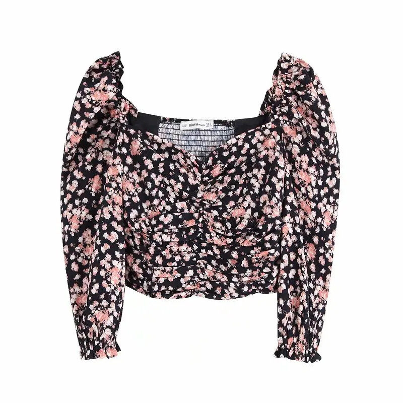 

BB40-9510 European and American fashion pleating printing jacket