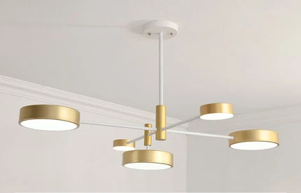 Whitegold 5 head Люстра в скандинавском стиле для гостиной, светодиодный светильник в современном минималистическом стиле, лампа для ресторана, спальни, блестящее освещение в виде макарон - Цвет абажура: Whitegold 5 head