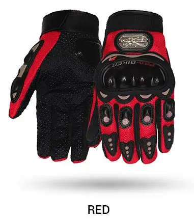 Red Полный палец мужские мотоциклетные перчатки дышащие moto rbike moto перчатки для верховой езды сенсорный экран moto cross перчатки Внедорожные moto rcycle - Цвет: Red