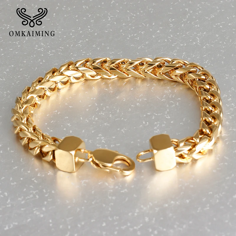 

Men's Stainless Steel Figaro Chain Cuban Bracelet (Width 8mm/ Length 22, 23mm) Hip Hop Bracelet Factory Direct Customization