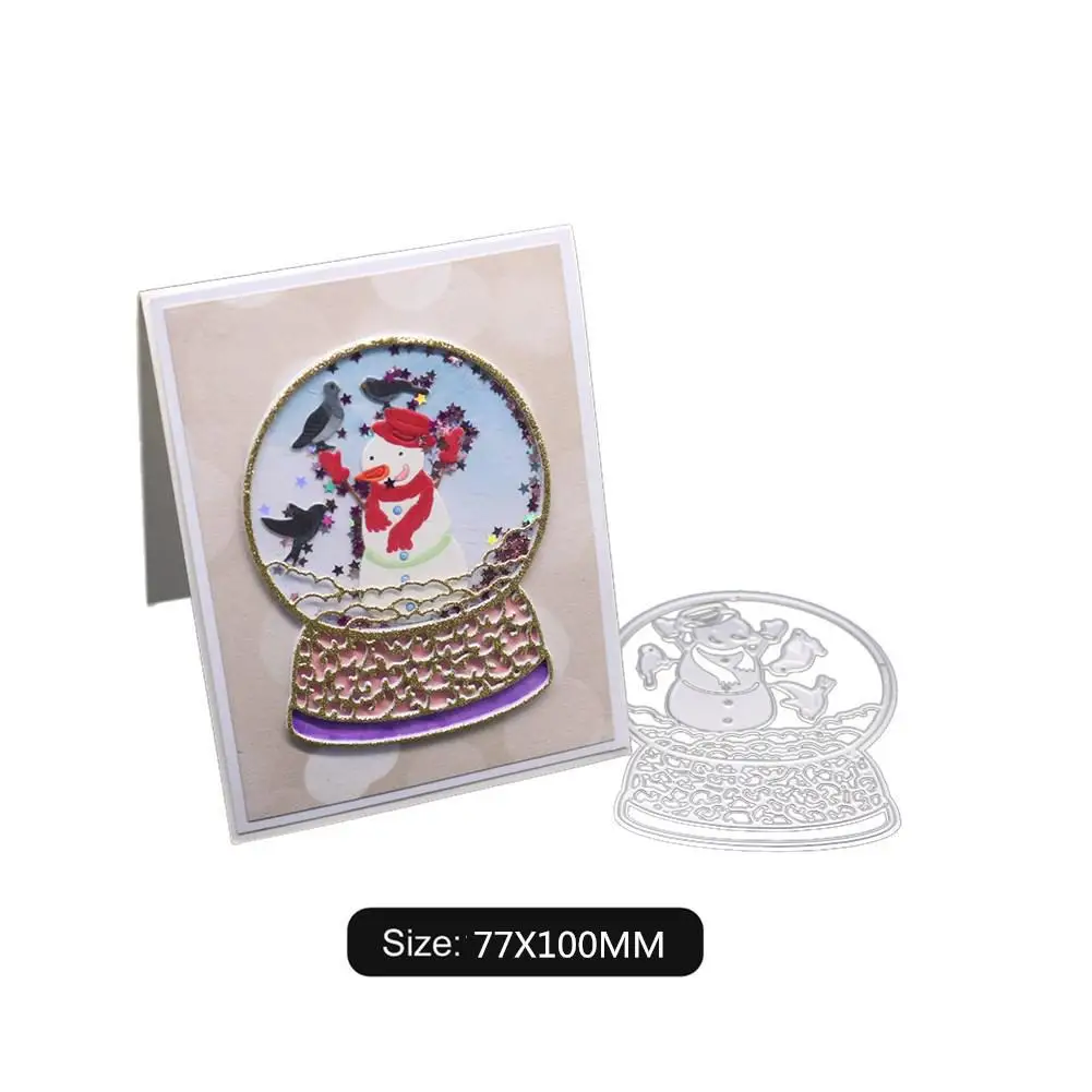 

Christmas Snowman Crystal Ball Pattern DIY Carbon Steel Cutting Dies for Scrapbook