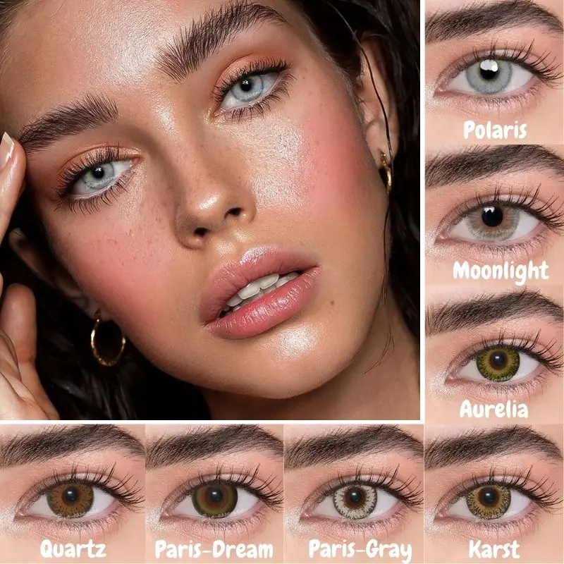 2 unids/par lentes de contacto de Color de lentes de contacto anual lentes para los ojos de Color azul Color de las lentes belleza Natural Bio-esencia