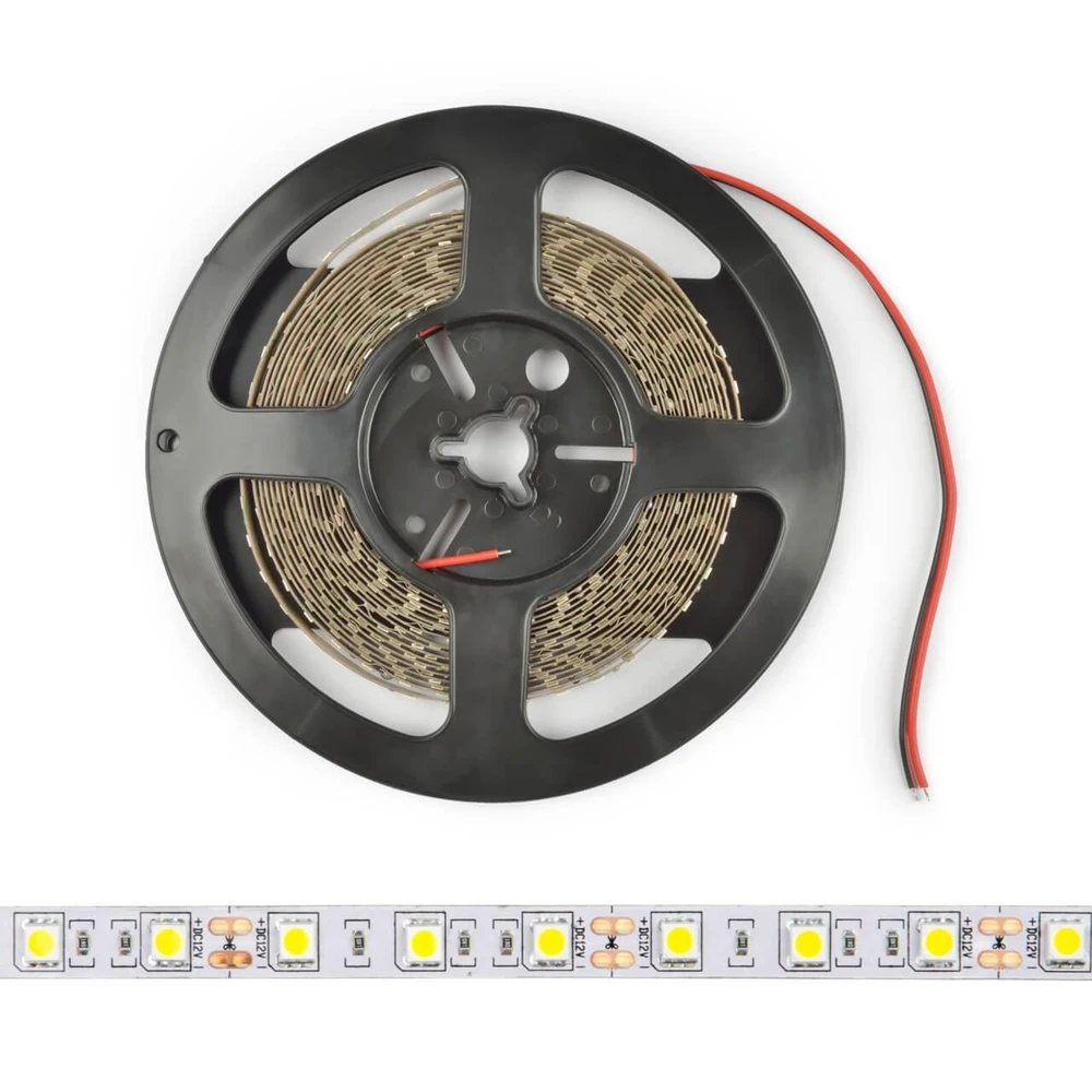 Светодиодная лента Uniel 7 2W/m 30LED/m ULS-M22-5050-30LED/m-10mm-IP20-DC12V-7 2W/m-5M-6500K PROFI UL-00004368 | Лампы и