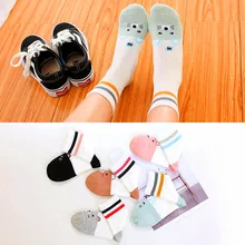 5 пар, новые милые женские хлопковые носки Kawai с мультяшным котом и медведем женские забавные Повседневные Носки ярких цветов с милым животным узором