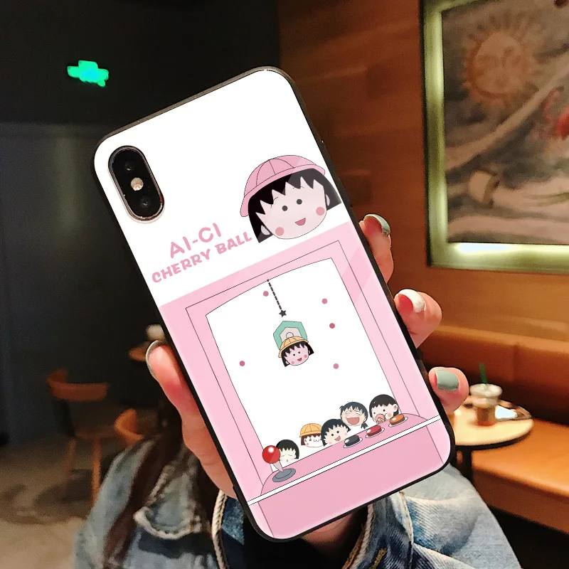 Силиконовый чехол для iPhone X, чехол, стеклянный чехол, задняя крышка, чехол для iPhone X, полная защита, цветок, мультяшный элемент