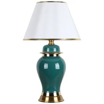 

European Creative Light Luxury Post-Modern Simple Ceramic Table Lamp Bedside Living Room Bedroom Golden Study Soft Table Lamp