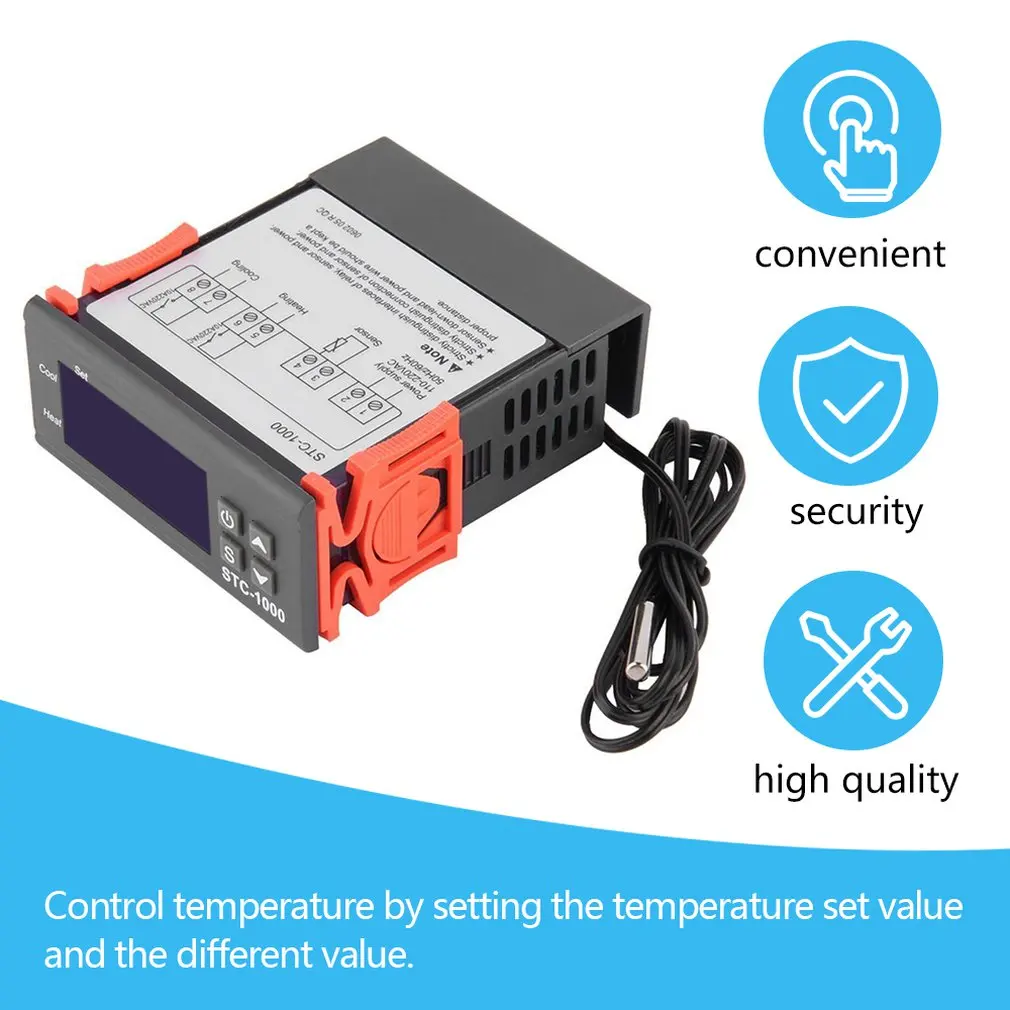 

Newest Temperature Controller Thermostat Aquarium STC1000 Incubator Cold Chain Temp Wholesale Laboratories Temperature