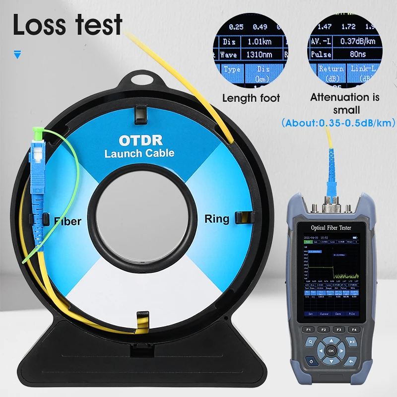 AUA-2 OTDR Optical Fiber Extension Cable 150M OTDR Launch Cable Fiber Ring SC/FC/ST/LC(APC/UPC) Dead Zone Eliminator Single Mode