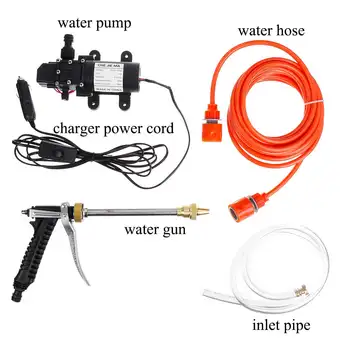 

Protable 12V 100W 200PSI High Pressure Water Pump Sprayer With 6M Length Tube Car Charger Cord