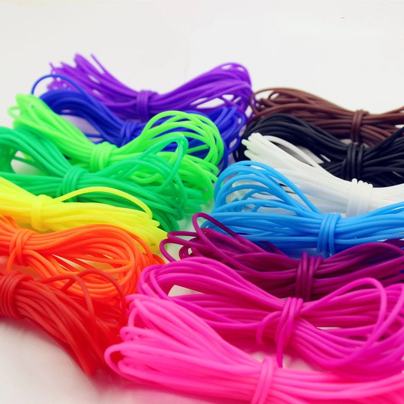 

2.0 mm Hollow Candy Color line DIY Jewelry Accessories Wholesale Hand-woven Rubber Rope/Silicone rope Candy Color line