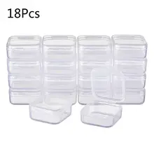 18 шт. прозрачный пластиковый ящик для хранения с крышкой, фармацевтическая классификация лекарств, чехол для ювелирных изделий, винтовой контейнер для бисера, коробка для хранения