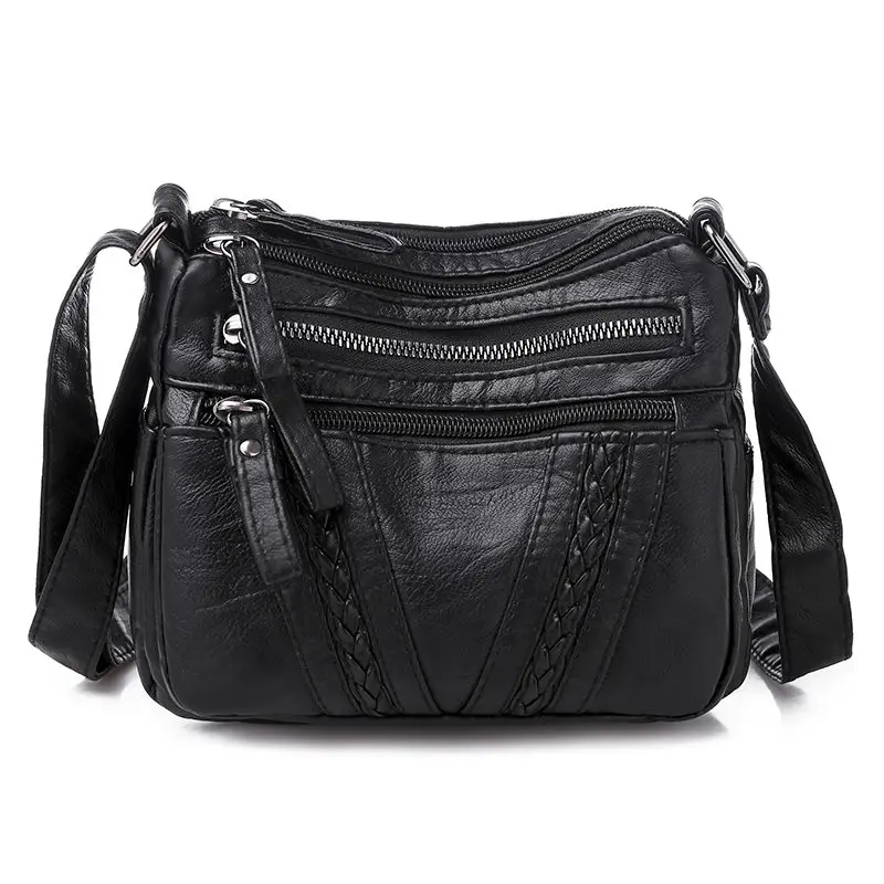 Черные зимние роскошные кожаные сумки с листьями для женщин дизайнерские женские сумки через плечо для мам - Цвет: Style 3