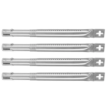 

4Pcs BBQ Gas Grill Replace Stainless Steel Universal AdjustableTube Burners Silver Adjustable Length 30-45cm 25.4mm Dia