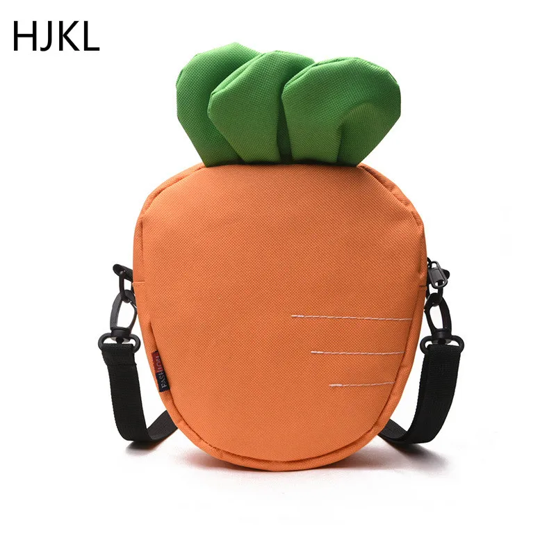 

HJKL Small Bag Female 2020 Summer New Fashion Trend Cute Funny Shoulders Wild Girl Messenger Bag High Quality Canvas Carrot Bag