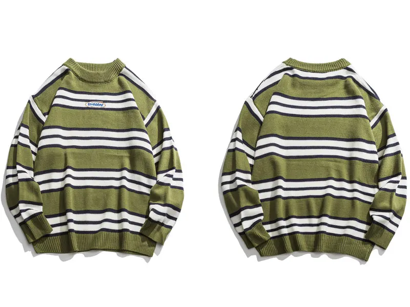 GONTHWID/повседневные трикотажные свитера в полоску с цветным блоком, пуловер в стиле хип-хоп, свободный трикотажный джемпер с длинными рукавами и круглым вырезом, топы, уличная одежда