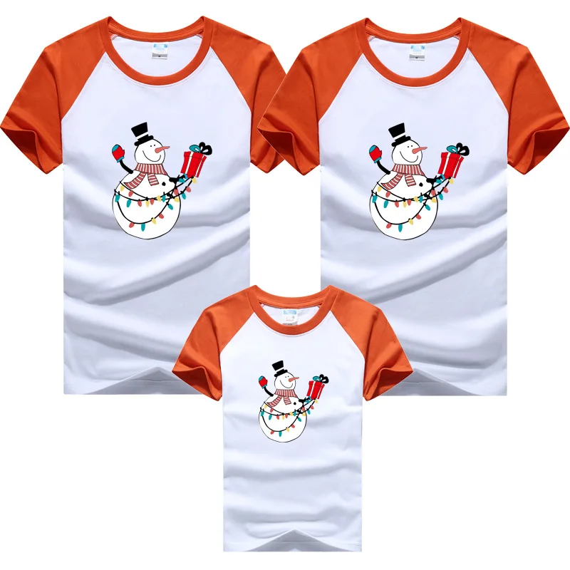 Рождественский Снеговик семейная одежда для мамы и дочки рубашка одежда Семья подходящая друг к другу одежда отец футболка для сына