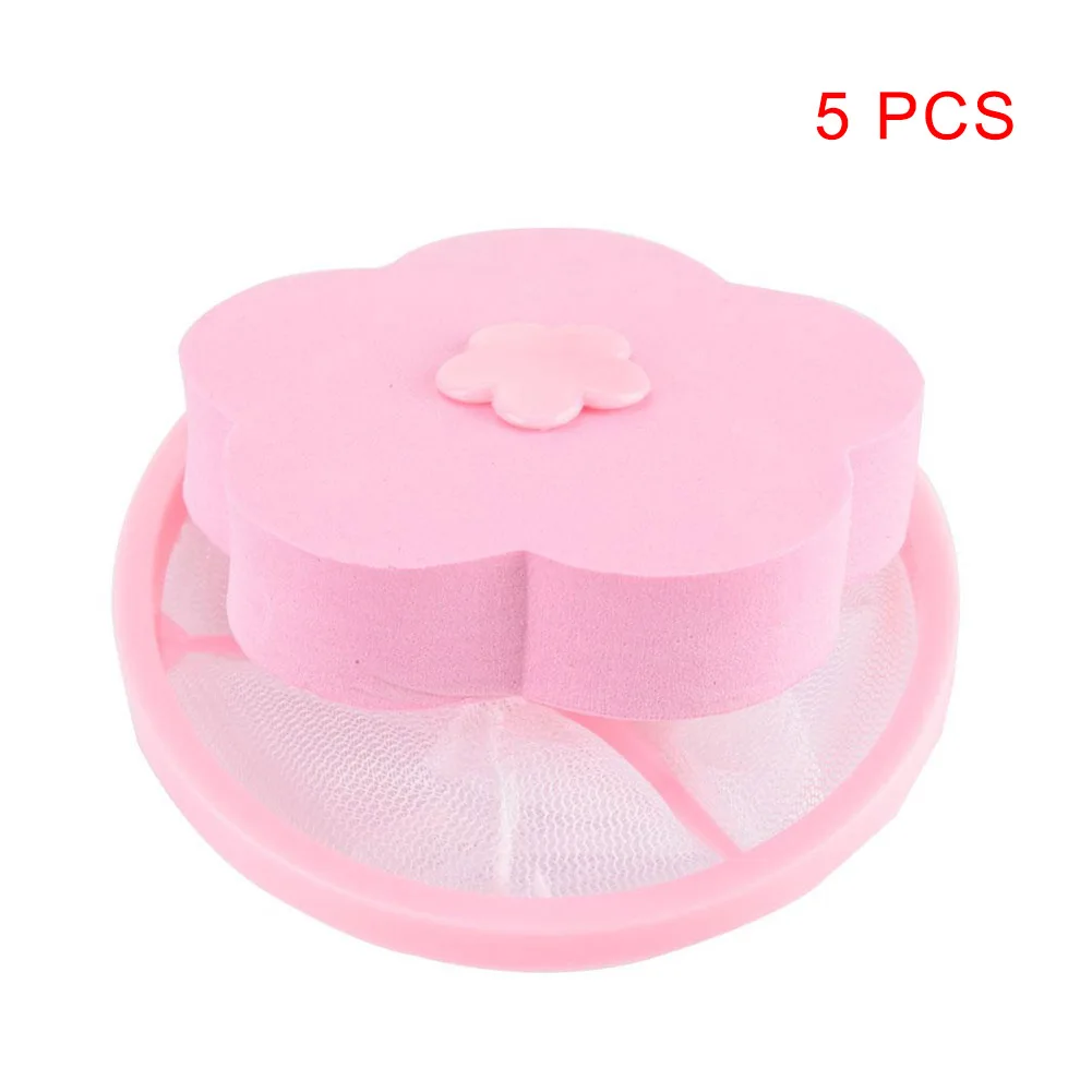 Pink-5 pcs Многоразовая моечная машина, плавающая Сетчатая Сумка, переносная сумка DC120 - Цвет: Pink-5 pcs
