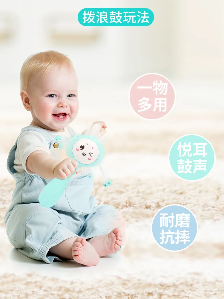 Трещотки Infant-Укус игрушка для детей 0-3 лет-на возраст от 6 до 12 лет Развивающие месяца с музыкой качается барабан Детский жакет из денима для девочки; а, из вельвета, для детей возрастом от 1 года летнего