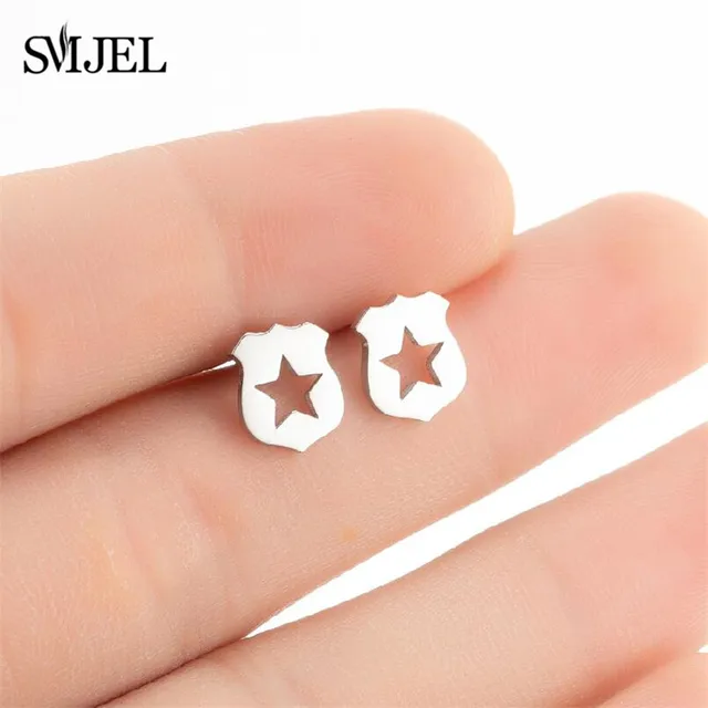 Punk Stainless Steel Earrings for Women Fashion Jewelry 2021 Lighter Compass Expression Lung Rocket Earring Weird Christmas Gift 437