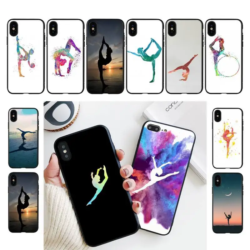 Чехол для телефона с гимнастическими силуэтами iphone 13 11 8 7 6 6S Plus X XS MAX 5 Женский 2020