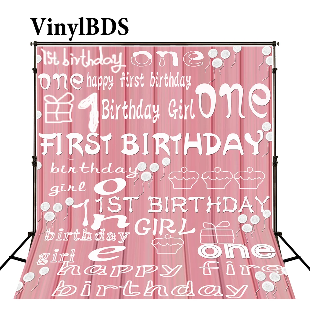 VinylBDSD розовый фон для фотосъемки с днем первого дня рождения детские цифровые