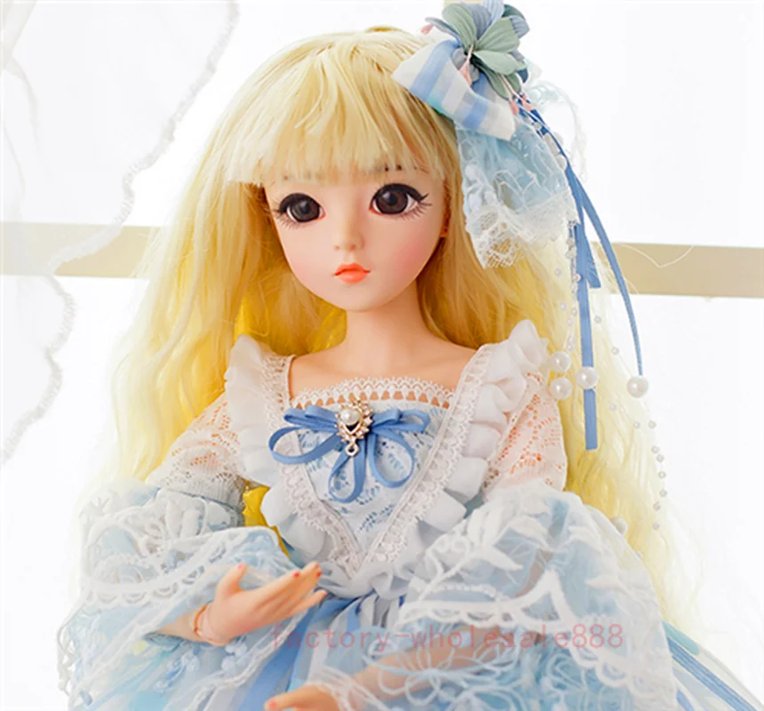 

New Bjd Doll 1/3 Model 18 Joints Body with Shoes Dress Hat Makeup Toy Doll 60cm American Girl Doll Dolls for Girls