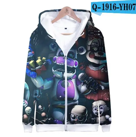 color at picture Fnaf/толстовки с капюшоном; толстовка с принтом «пять ночей с Фредди»; пальто; Весенняя Детская толстовка с рисунком медведя; толстовки для мальчиков; FNAF - Цвет: color at picture