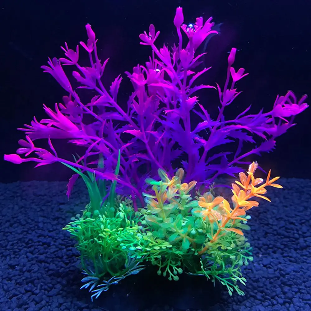 14 см пластиковая имитация водной травы ландшафт с искусственным растением украшение аквариума яркий цвет аквариума Пейзаж орнамент