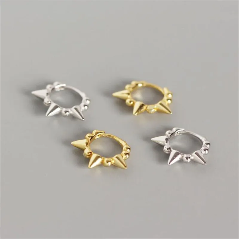 

Authentic 925 Sterling Silver Beads and Rivets Small Stud Earrings for Women