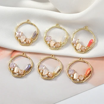 

Free Shipping Crystal Rhinestone Paved Round Circle Pendant Charms 10pcs/Lot Ornament Accessories Girls Earring Necklace Charms