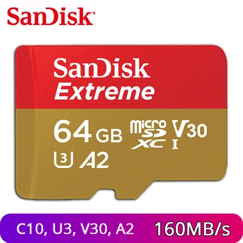 

SanDisk 64GB Extreme Flash Memory Card 128GB SDXC MicroSD Card 256GB TF Card 32GB U3 Class10 V30 UHS-I 4K UHD 160MB/s For Camera