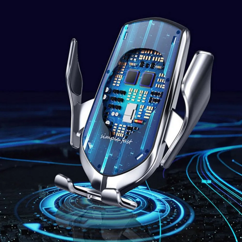 R1 автомобильное беспроводное зарядное устройство для Iphone X интеллектуальный инфракрасный датчик быстрая Беспроводная зарядка автомобильный держатель телефона